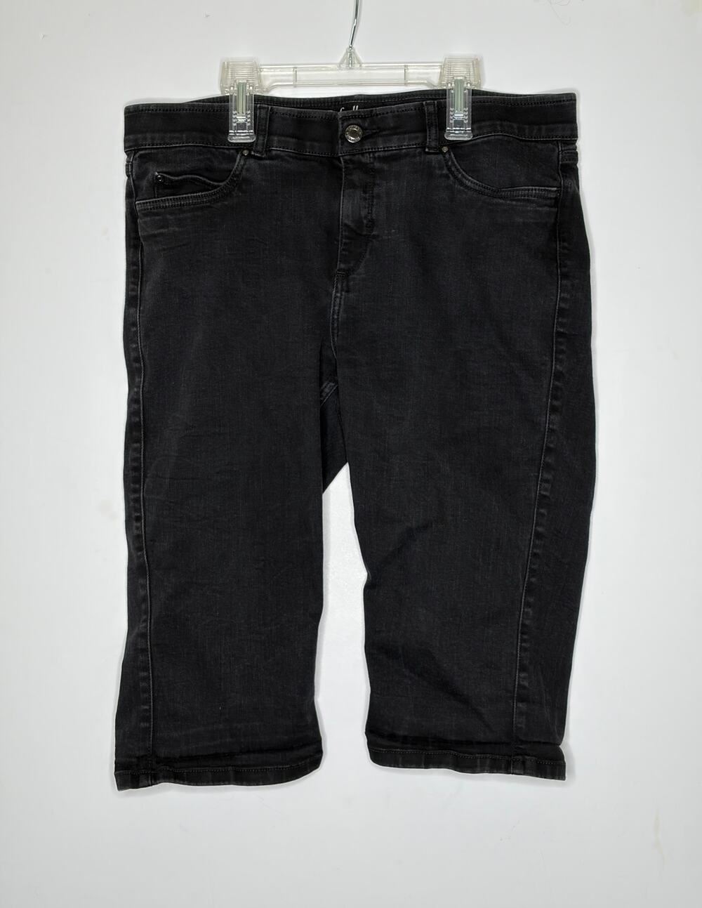 Rafaella Weekend Skimmer Pants Black Cropped Casual 14